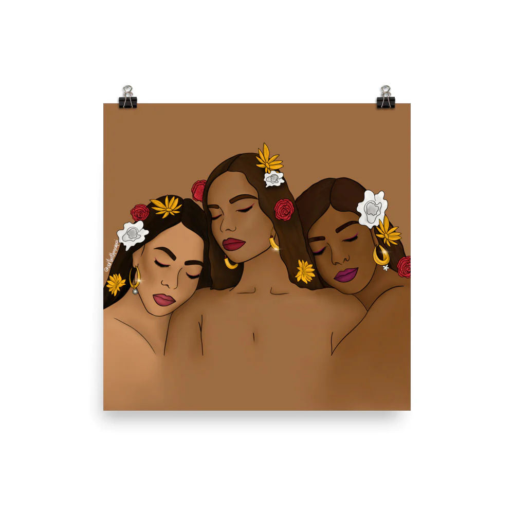Peaceful Brown Skin Women Print
