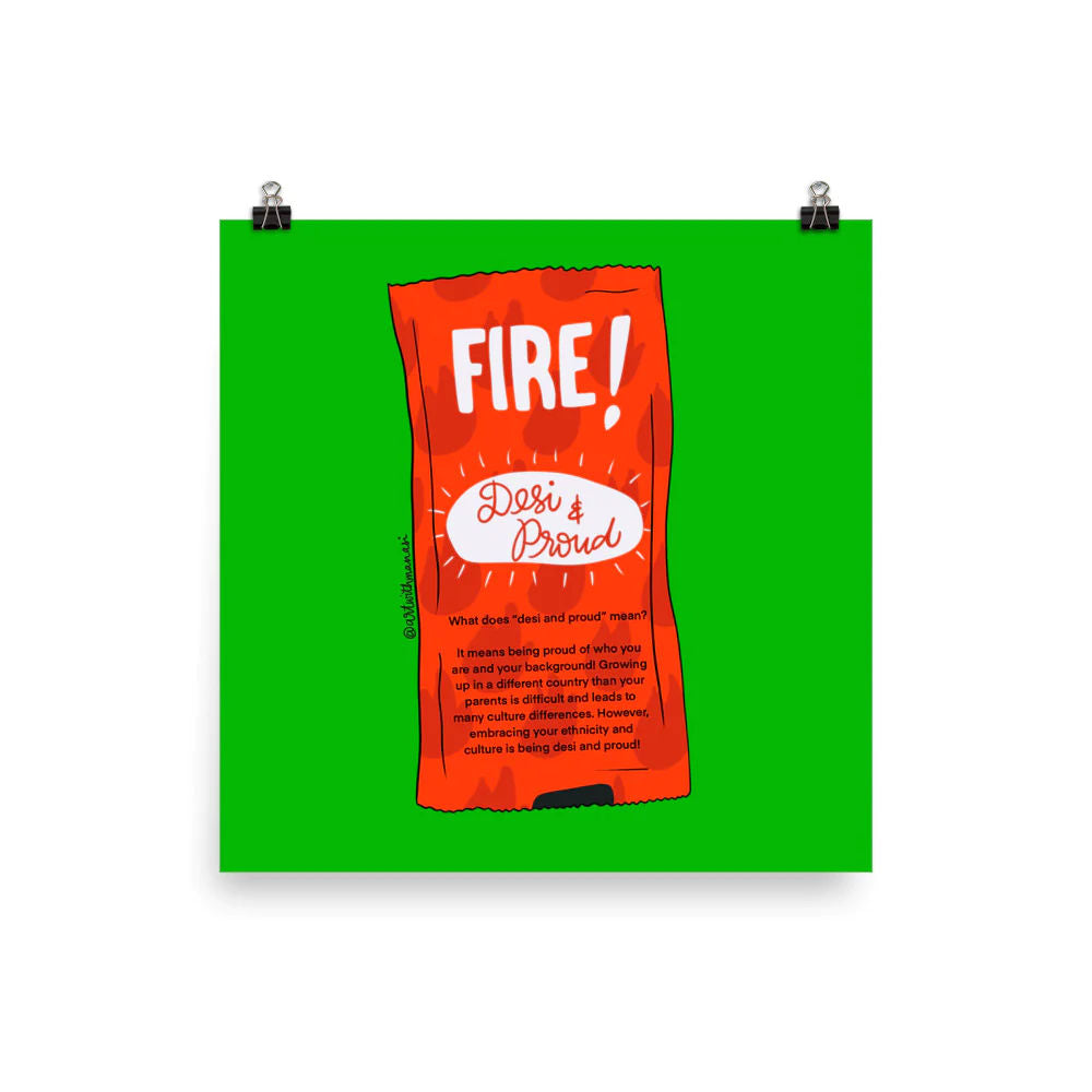 Desi Taco Bell Fire Sauce Print: Desi and Proud