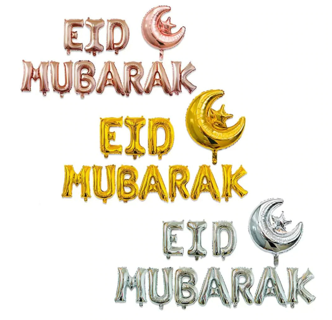 Eid Mubarak Letter Balloons By Modern Desi