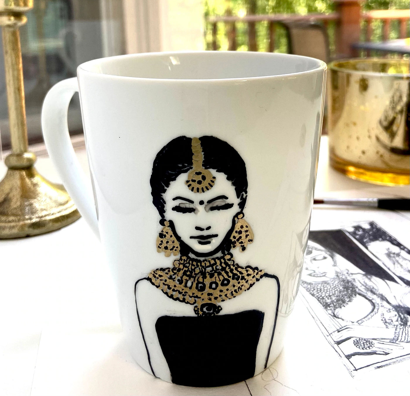 Neha - Personalized Hand Painted Mug - Diwali gifts / Bridal Gifts / Bridesmaid gifts