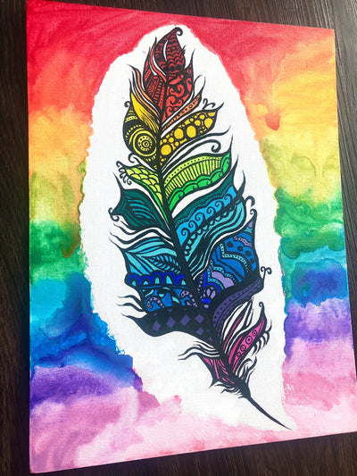 Colorful Feather Painting