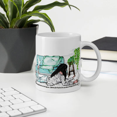 Coffee mug for the Bookworm (3) - Left Handed