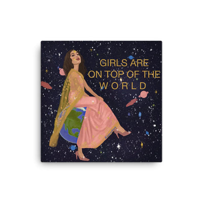 Girl are on top of the world canvas by Labyrinthave