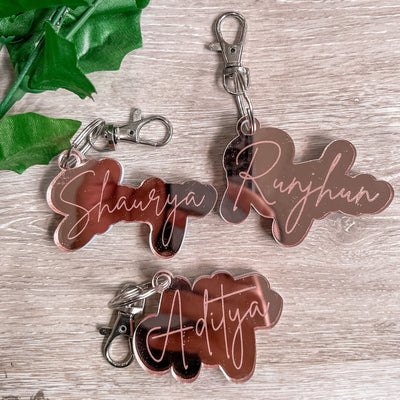 Mirrored Acrylic Name Keychain