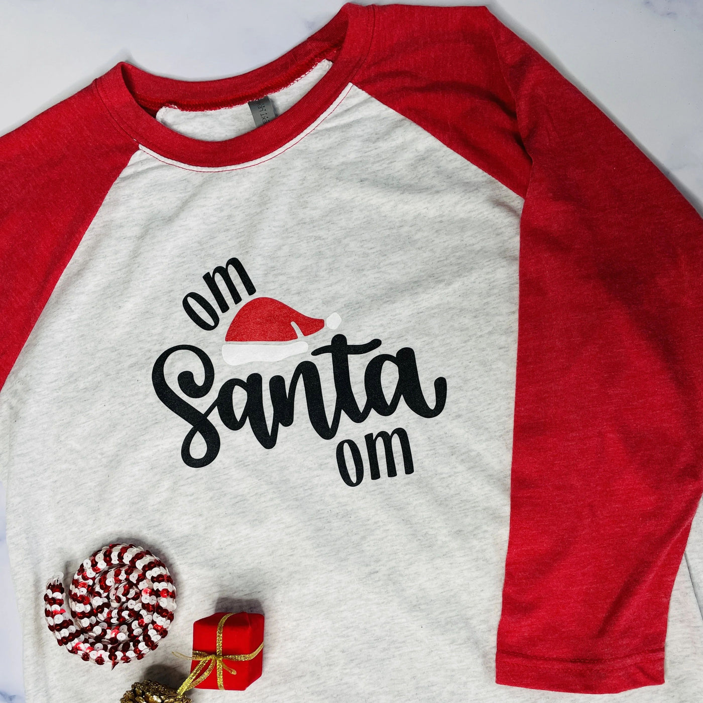 Om Santa Om 3/4 Sleeve Desi Holiday Shirts