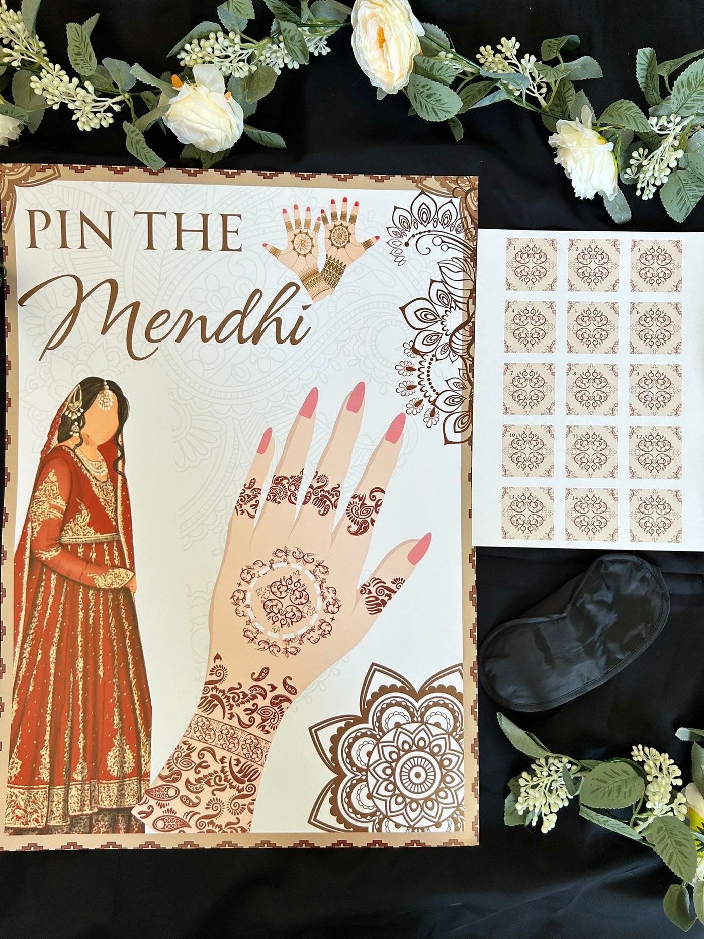 Pin the Mendhi- Asian Event Game