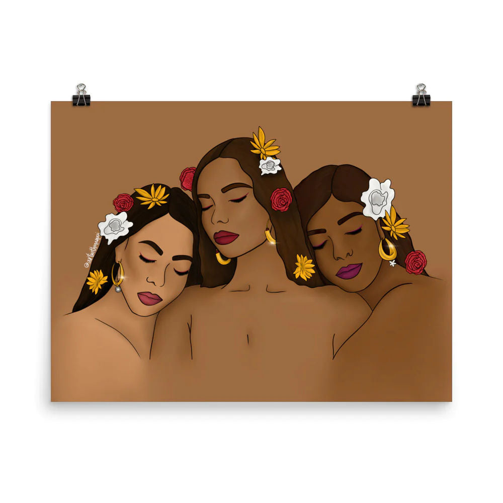 Peaceful Brown Skin Women Print