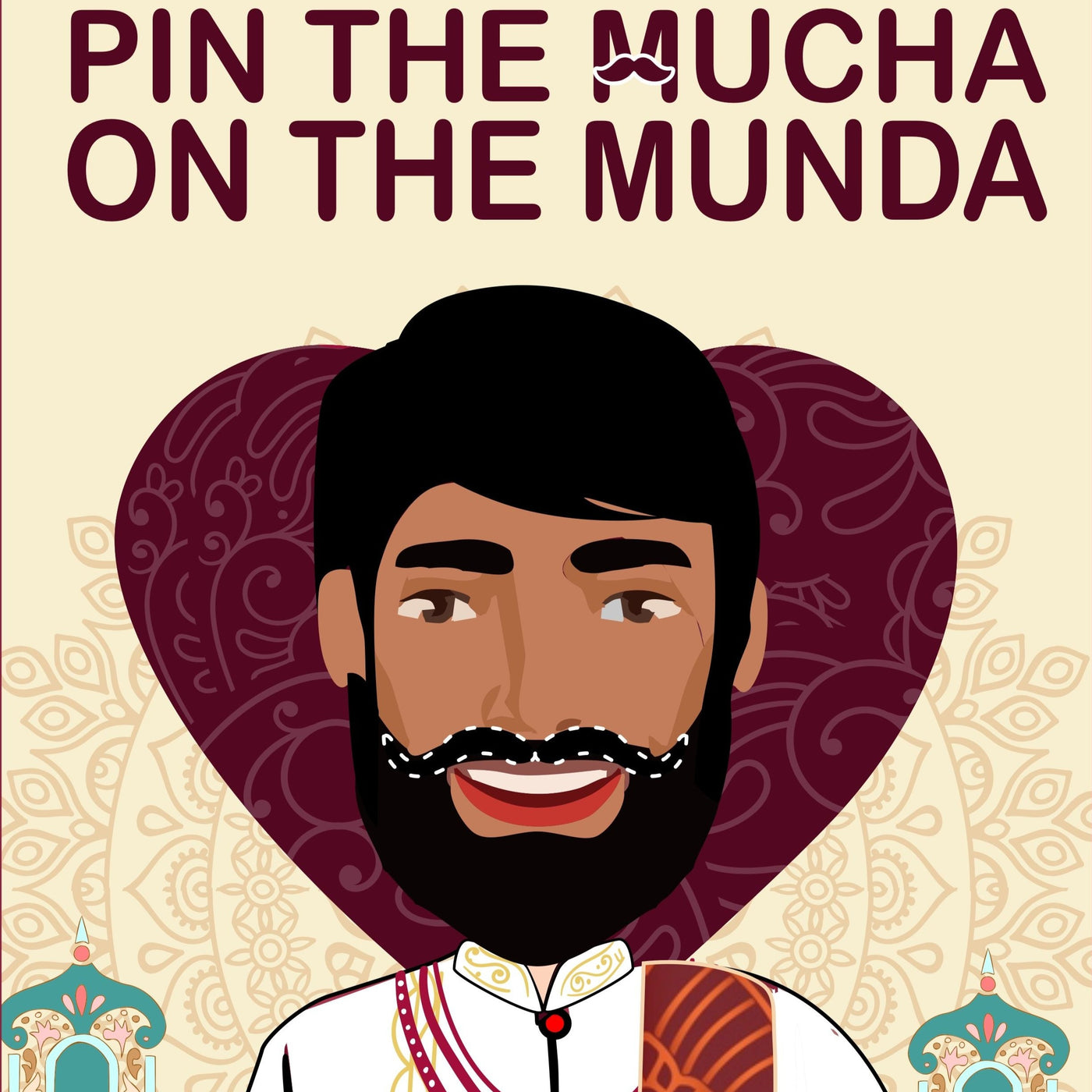 Pin the Mucha game by Asian Event Store