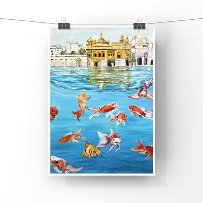 Golden Temple Art print by Pawesome Desi Boutique