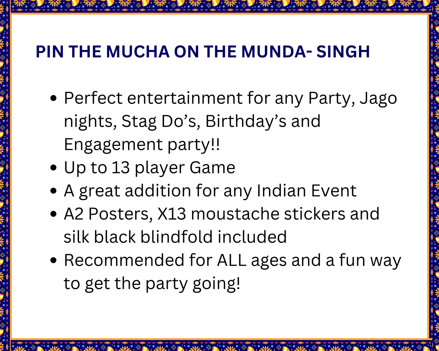 Pin The Mucha on the Munda- Desi Groom/Indian Wedding
