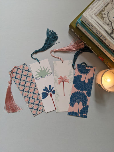 Set of 4 Bookmarks with Tassels | Indian Art Prints