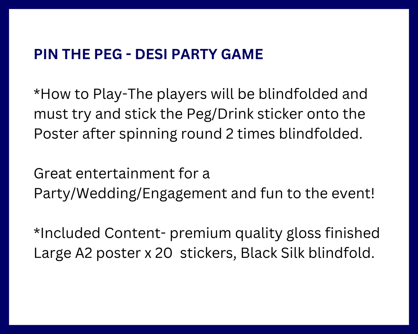 PIN THE PEG - Desi Party Game