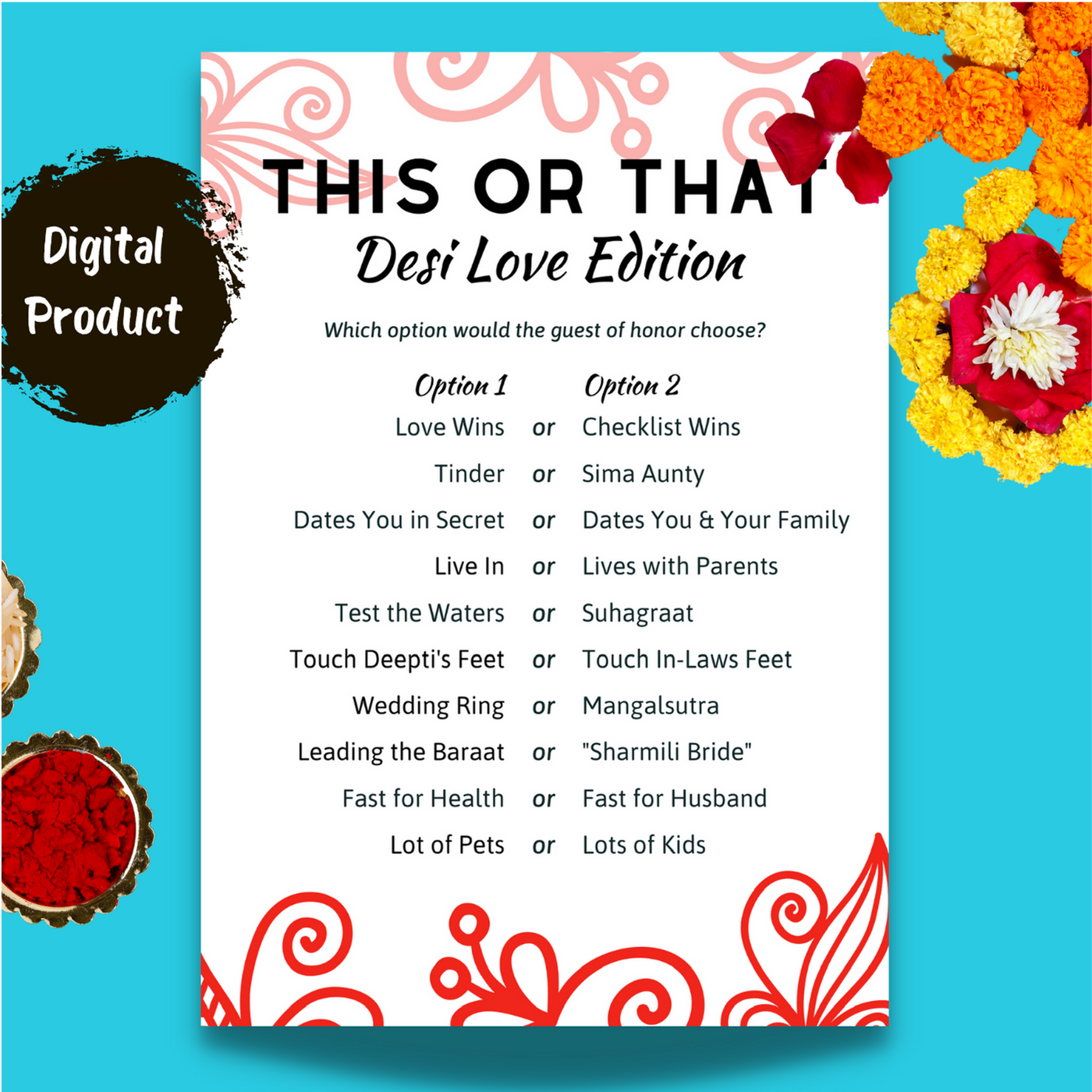 This or That Game: Desi Love Edition