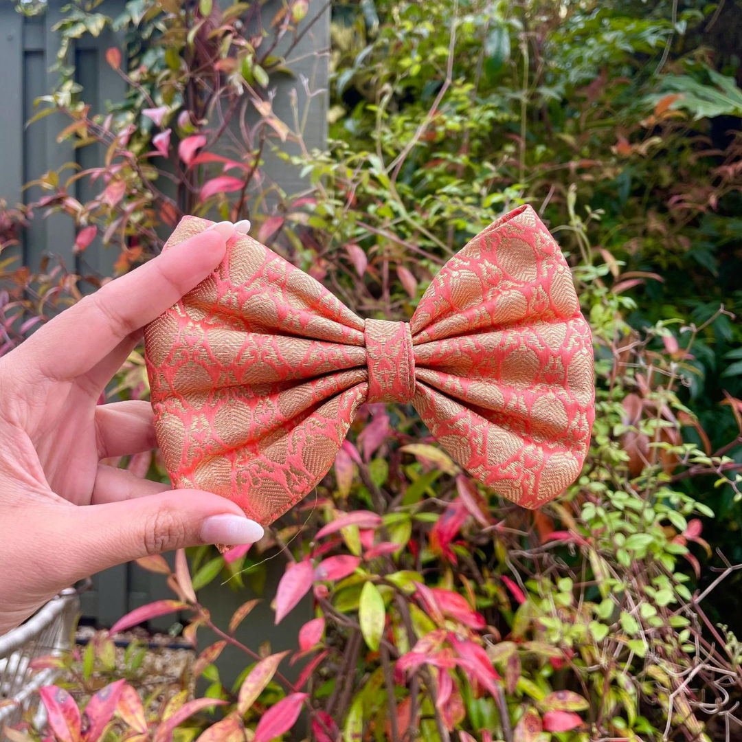 Brocade pet bandana and bowtie