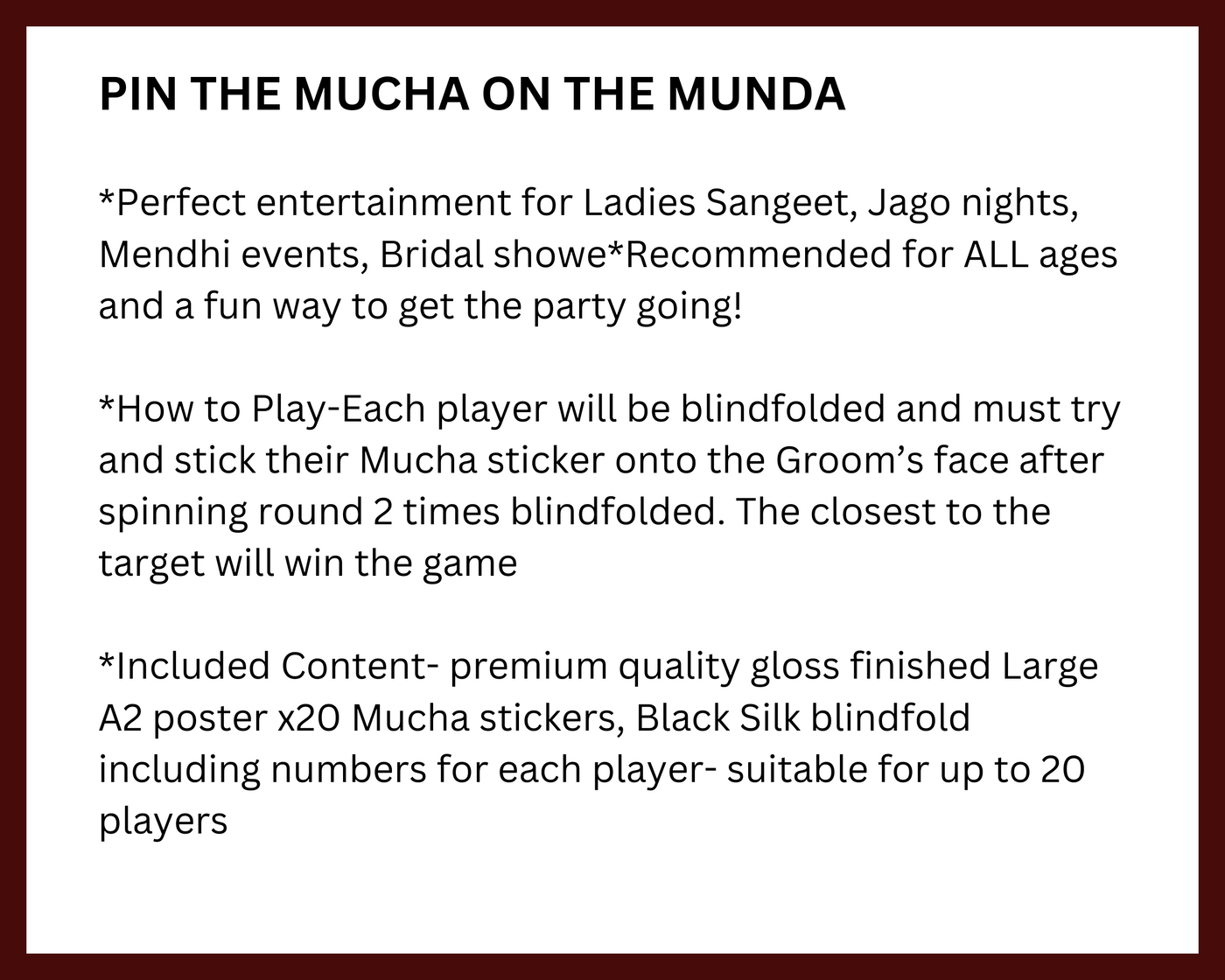 Pin the Mucha on the Munda Game