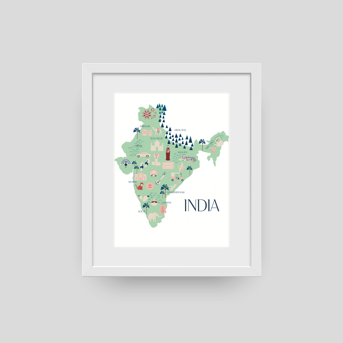 India Illustrated Map by Jatinder Creates 