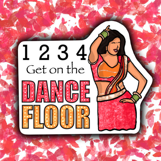 1,2,3,4 Get on the Dance Floor Sticker