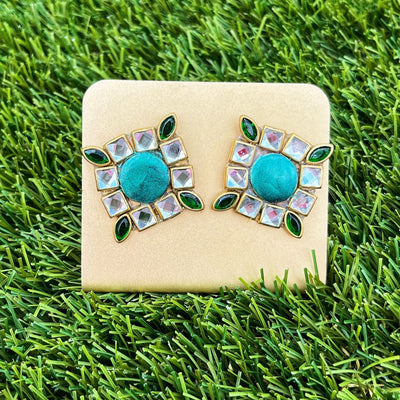 Diamond Kundan Studs by Darling Delights