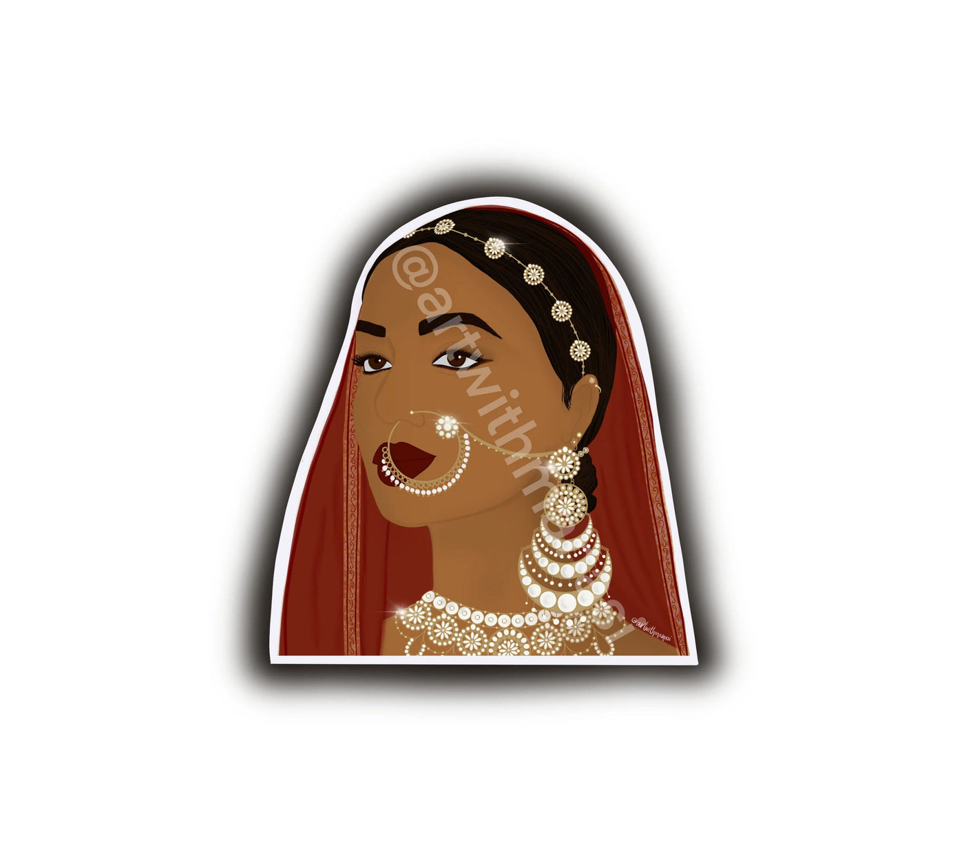 Sticker: Red and White Rani