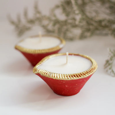 Pista Mithai Diva- Single Red Clay Diva Natural Candle