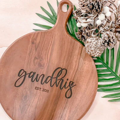 Round Charcuterie Board, Personalized