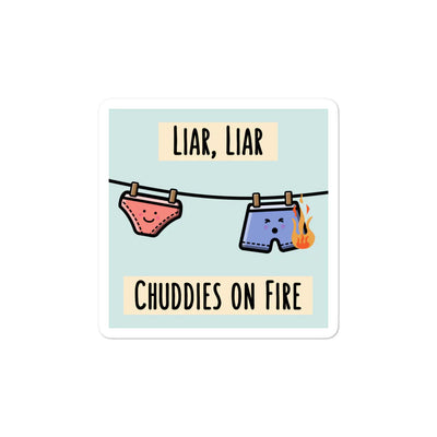 Chuddies on fire Sticker by The Cute Pista