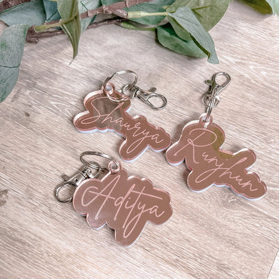 Mirrored Acrylic Name Keychain