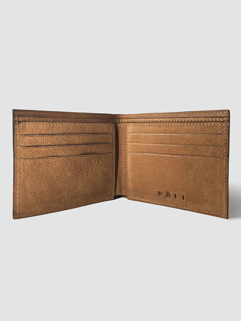 Pāli Leather & Fabric Wallet - Tan