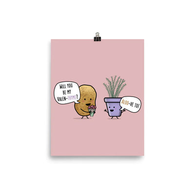 Will you be my Valenthyme Matte Print by The Cute Pista