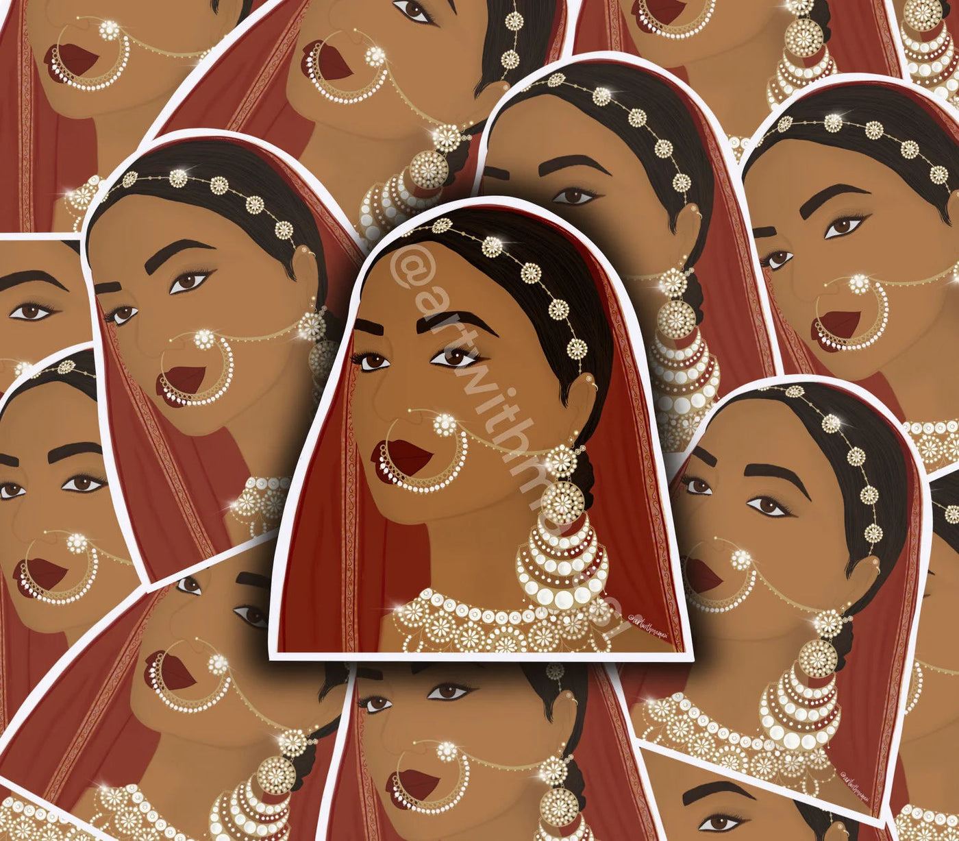 Sticker: Red and White Rani