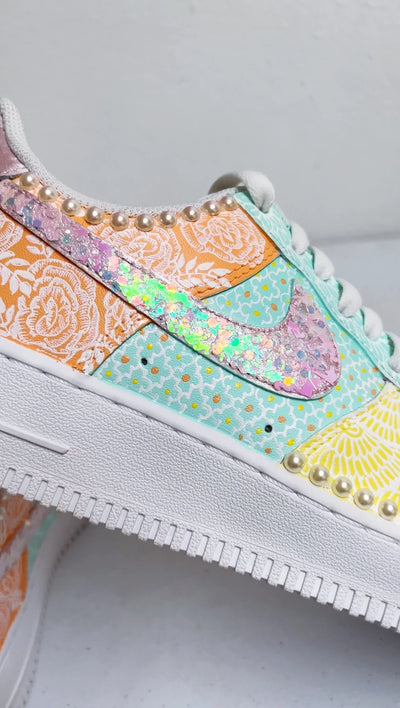 "Devi" Hand Painted and Embellished Nike AF1 '07