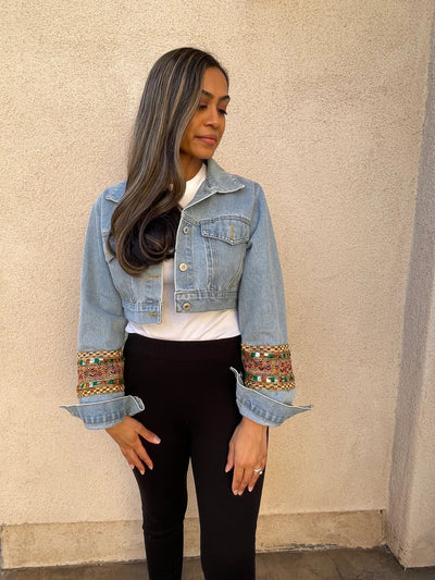 Bandhani Denim Jacket - Medium - Ready to Ship