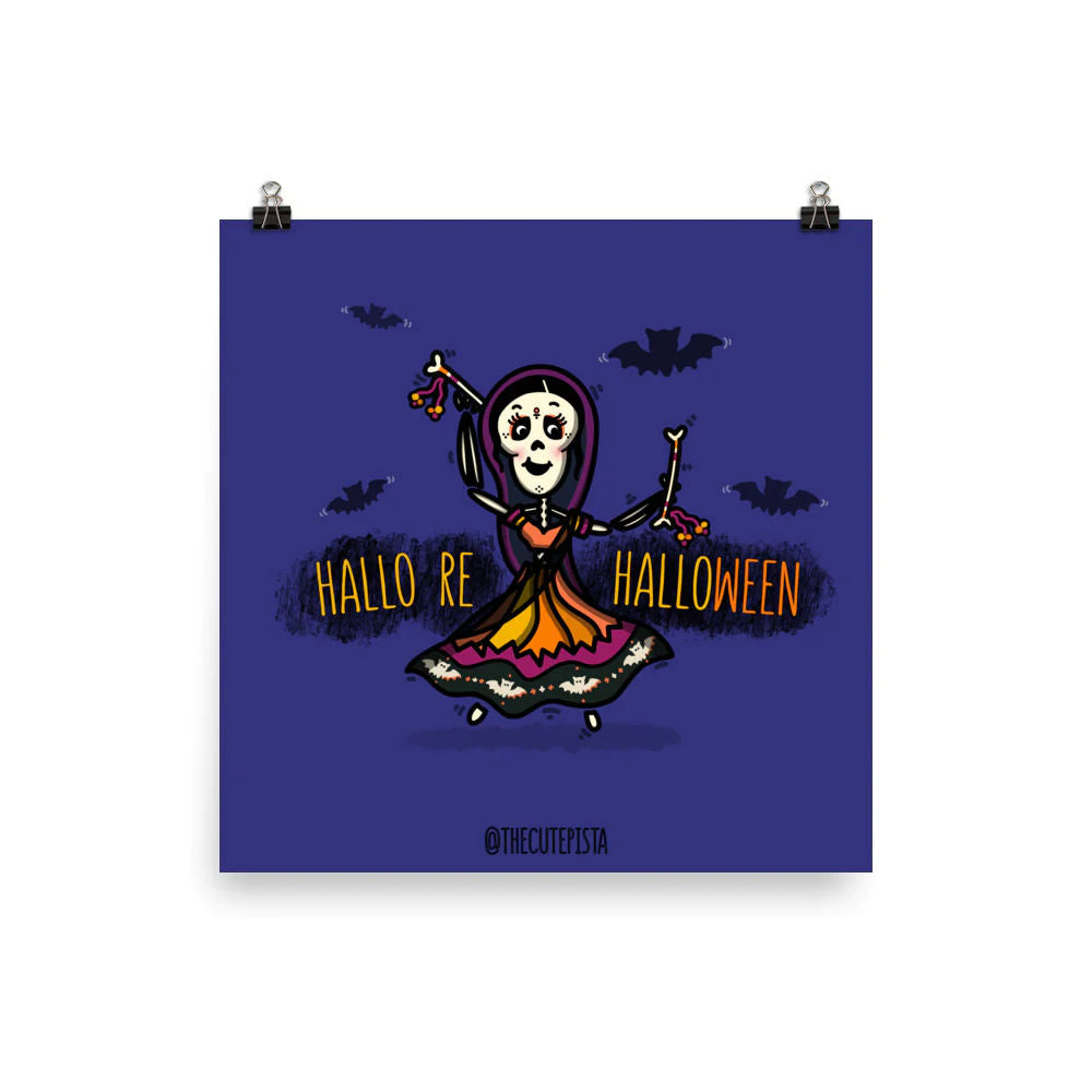 Hallo Re Halloween Art Print by The Cute Pista