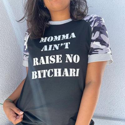 Momma Ain't Raise No Bitchari Tee by Modern Desi