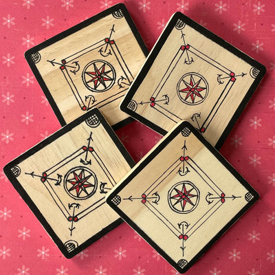 Striker Wood Coasters By tangle time with Anushya