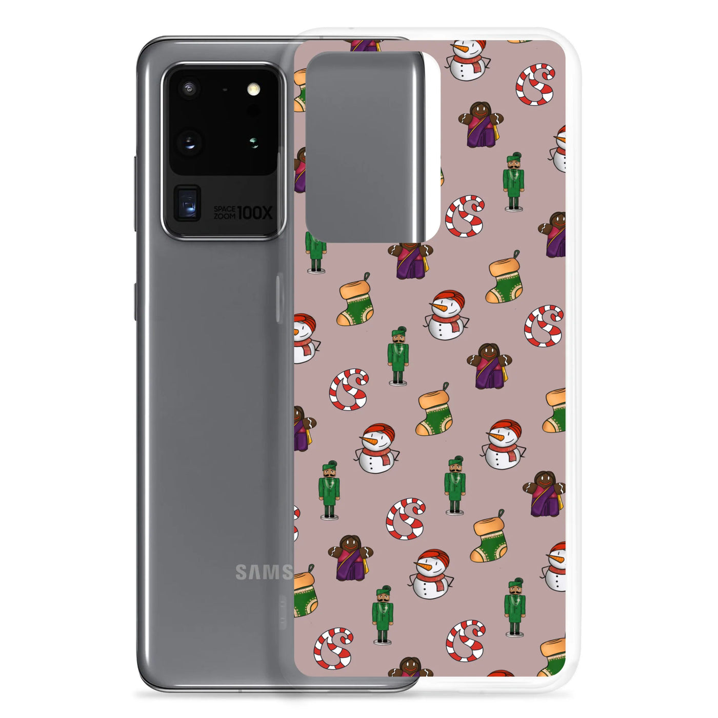 Desi Christmas Elements Gray Samsung Case