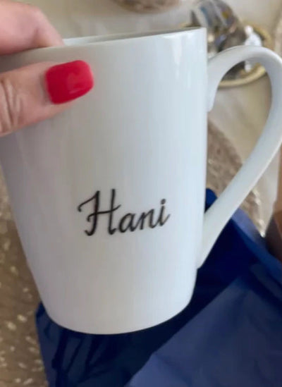 Personalized Hand Painted Mug - Decked in Gold - Holiday Collection