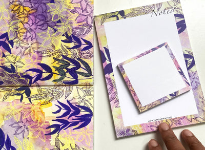 Notepad - Leafy Purple and Yellow