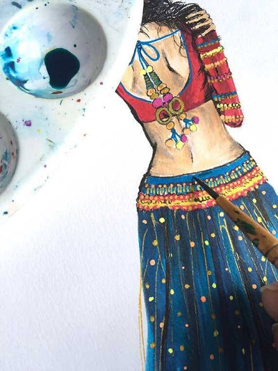 Wrapped up in myself - South Asian Woman , Indian Woman , Desi Artwork