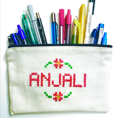 Custom Embroidered Makeup/Accessory Pouch (100% of Proceeds Donated)