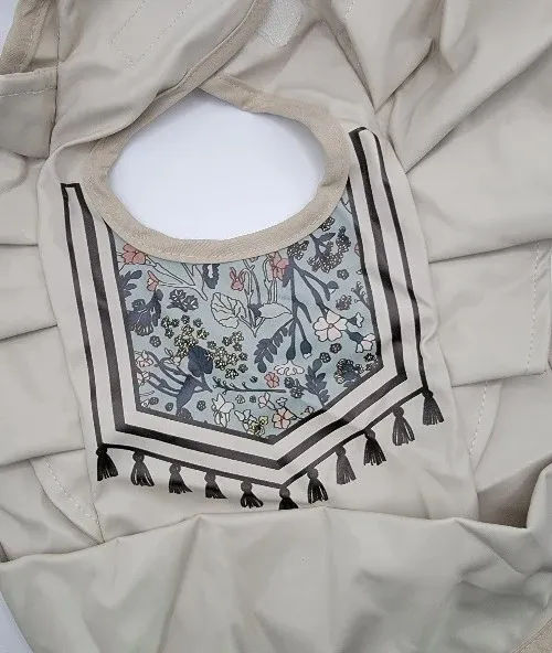 Ruffle Bib with Floral Stamp Design