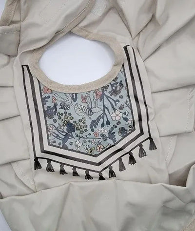 Ruffle Bib with Floral Stamp Design