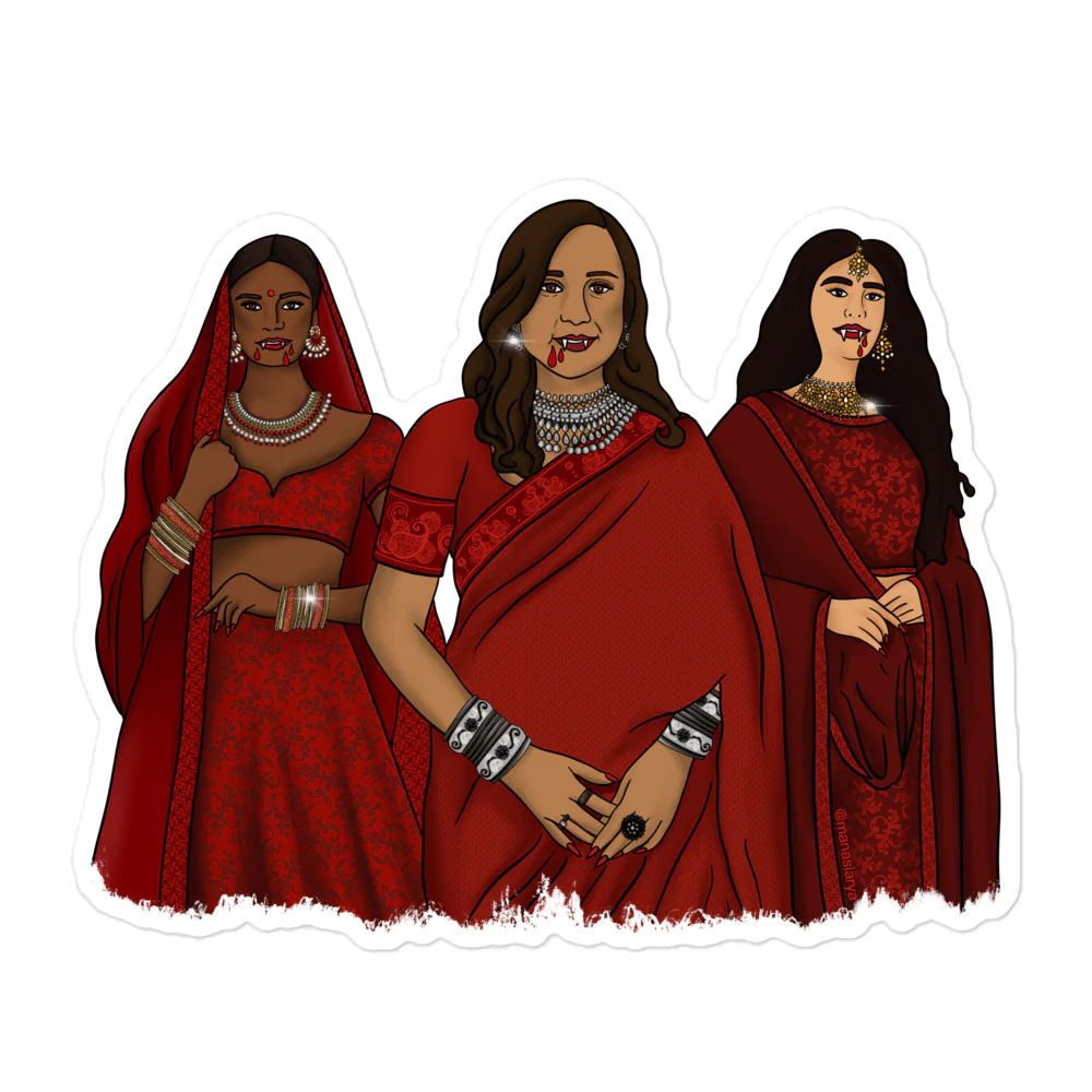 Vampire Desi Women Stickers