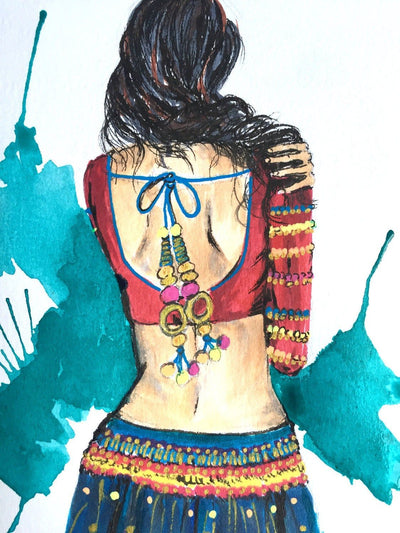 Wrapped up in myself - South Asian Woman , Indian Woman , Desi Artwork