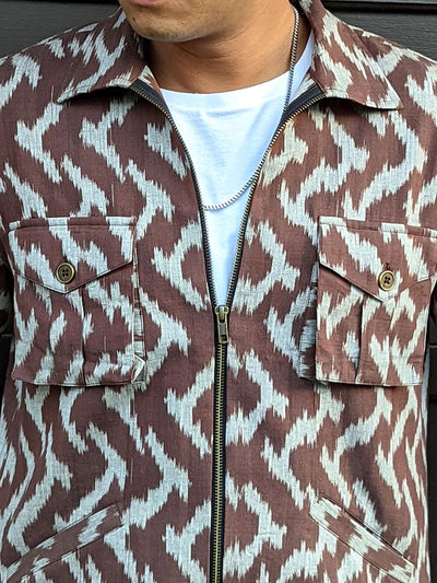 Obscuria - Brown Handcrafted Ikat Jacket