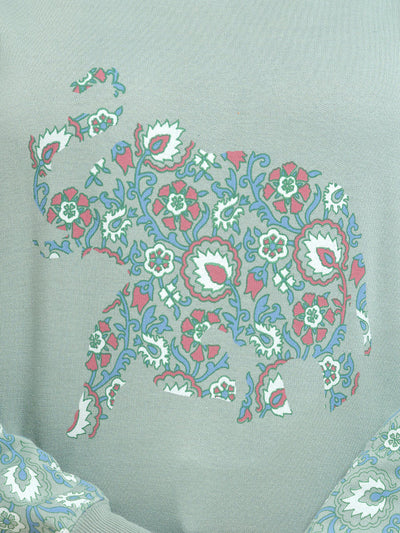 Unisex Printed Crewneck Sweatshirt – Mint Green