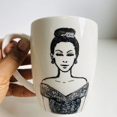 Silver holiday mug by Laksh Sarkar Creations