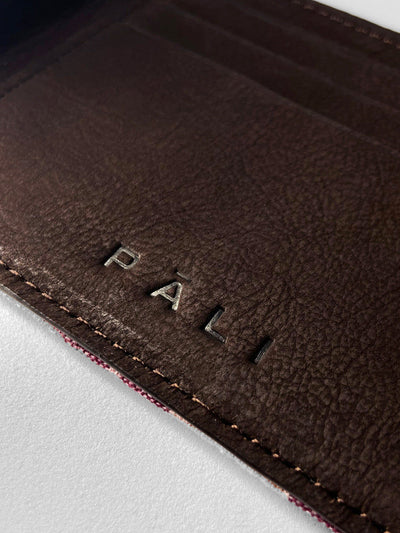 Pāli Leather & Fabric Wallet - Burgundy