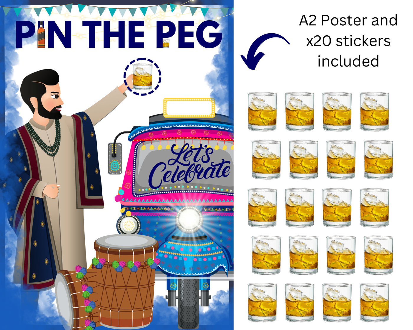 PIN THE PEG - Desi Party Game