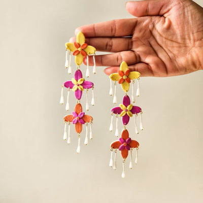 Phulkari flowers earrings by Rangeen
